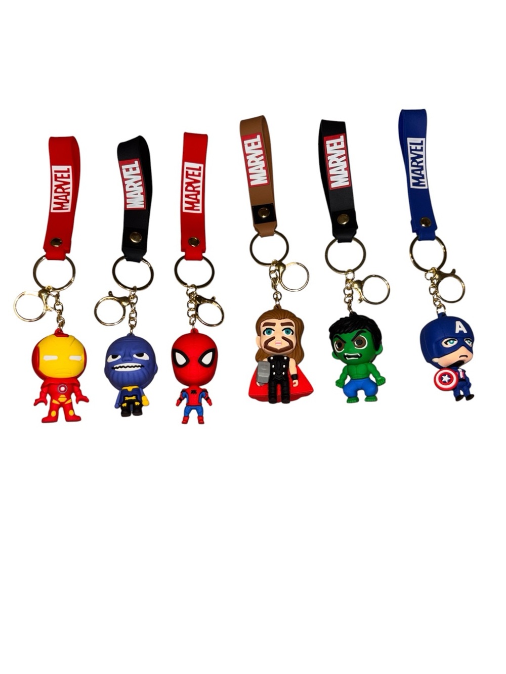 Character Keychain Lot Iron Man Spider-Man Hulk Thor Captain America Cute Bundle